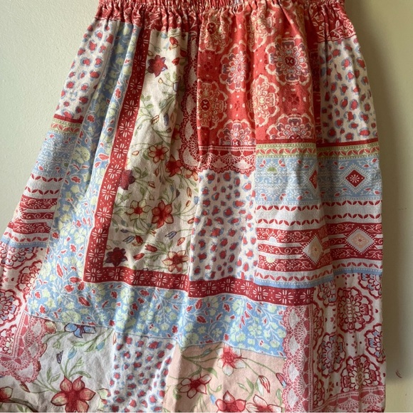 Vince Camuto Girls Size 8 Patchwork Sundress Linen Blend Boho Summer Dress - Picture 8 of 8